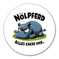 Aufkleber Nölpferd, alles kacke Nilpferd 10cm