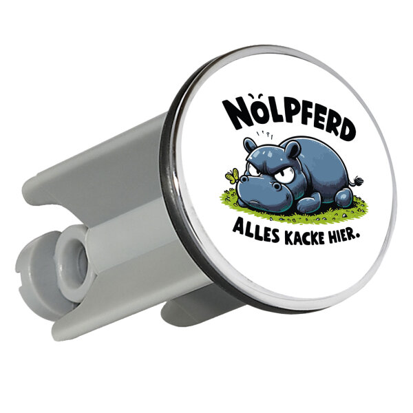 Waschbeckenstöpsel Nölpferd, alles kacke Nilpferd 4cm