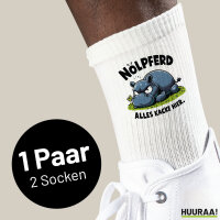 Unisex Socken Nölpferd, alles kacke Nilpferd Größe 37/46 White Motiv Tennissocken