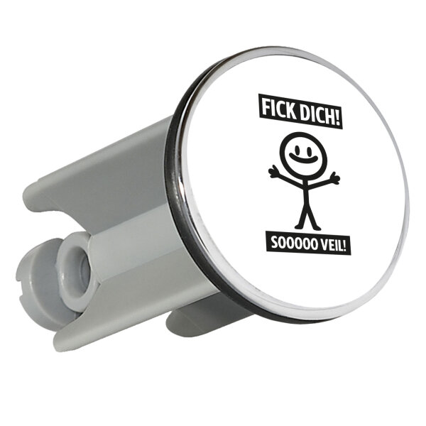 Waschbeckenstöpsel F*ck dick so viel Strichmännchen 4cm Abflussstopfen