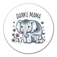 Aufkleber Danke Mama Elefanten 10cm