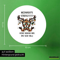 Aufkleber Weihnachtsstress Rentier 10cm