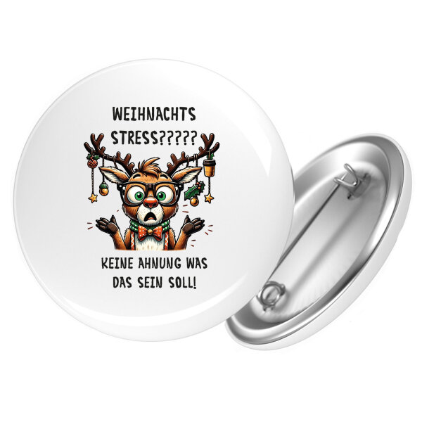 Button Weihnachtsstress Rentier