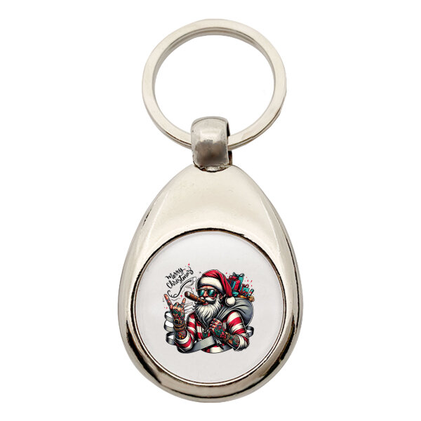 Schlüsselanhänger Cooler Weihnachtsmann Merry Christmas