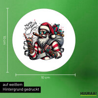 Aufkleber Cooler Weihnachtsmann Merry Christmas 10cm