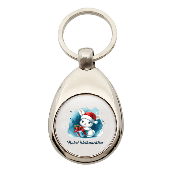 Schlüsselanhänger Süßer Hase Frohe Weihnachten