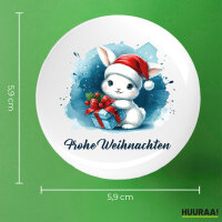Button Süßer Hase Frohe Weihnachten