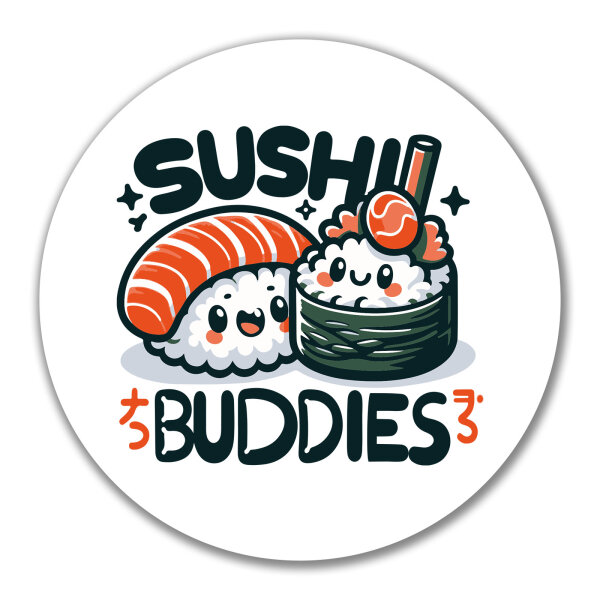 Aufkleber Sushi Buddies Sushirollen 10cm rund