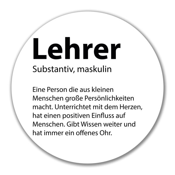 Aufkleber Lehrer Definition 10cm