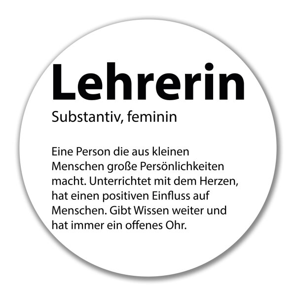 Aufkleber Lehrerin Definition 10cm