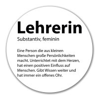 Aufkleber Lehrerin Definition 10cm rund