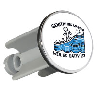 Waschbeckenstöpsel Genitiv ins Wasser Dativ ist 4cm...