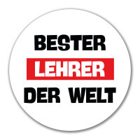 Aufkleber Bester Lehrer der Welt 10cm rund