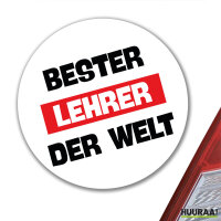Aufkleber Bester Lehrer der Welt 10cm rund