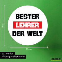 Aufkleber Bester Lehrer der Welt 10cm