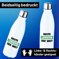 Edelstahl-Trinkflasche Beste Lehrerin der Welt 500ml...