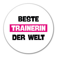 Aufkleber Beste Trainerin der Welt 10cm rund