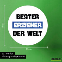 Aufkleber Bester Erzieher der Welt 10cm rund