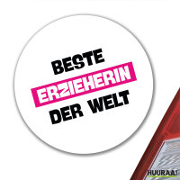 Aufkleber Beste Erzieherin der Welt 10cm rund