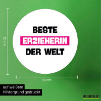 Aufkleber Beste Erzieherin der Welt 10cm rund