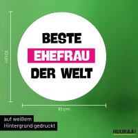 Aufkleber Beste Ehefrau der Welt 10cm rund