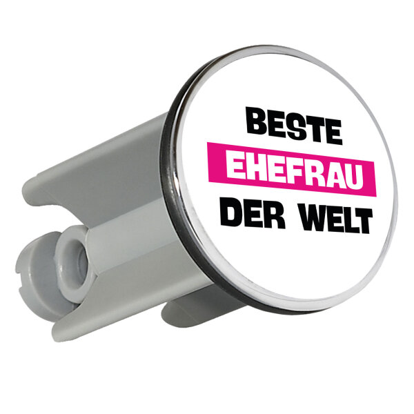 Waschbeckenstöpsel Beste Ehefrau der Welt 4cm