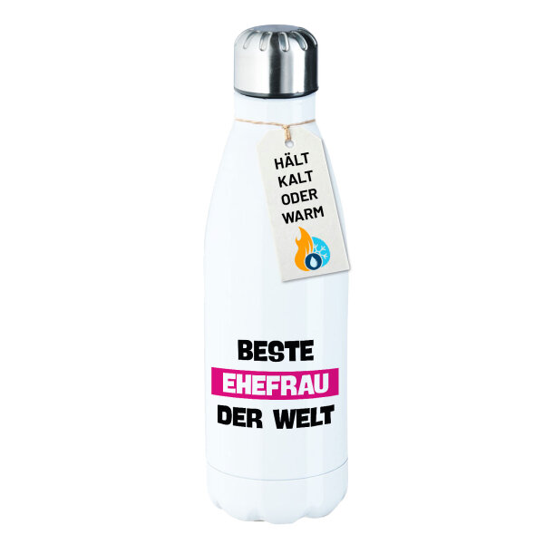 Edelstahl-Trinkflasche Beste Ehefrau der Welt 500ml Wasserflasche