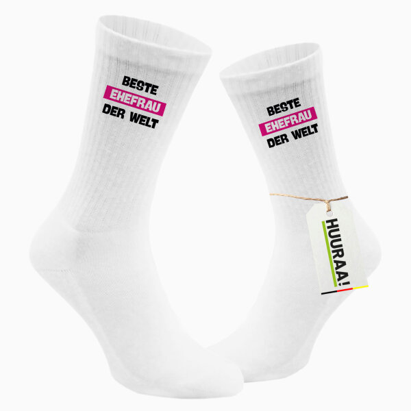 Unisex Socken Beste Ehefrau der Welt Baumwolle