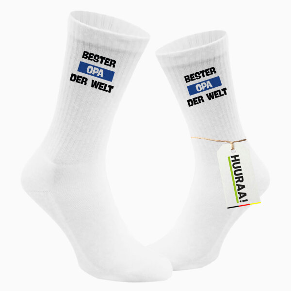 Unisex Socken Bester Opa der Welt Größe 37/46 White Motiv Tennissocken