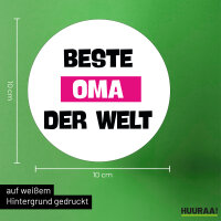 Aufkleber Beste Oma der Welt 10cm rund