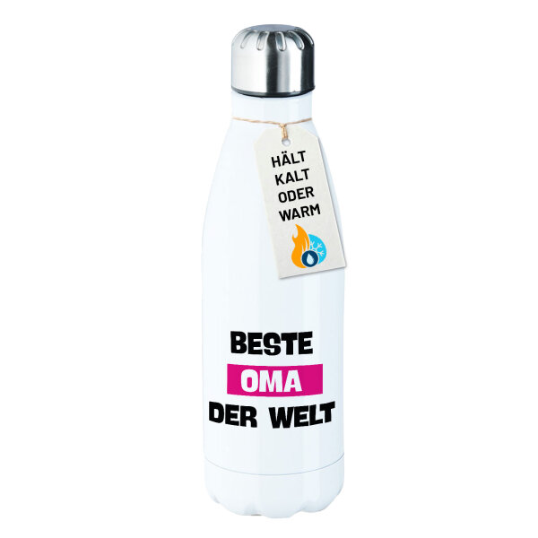 Trinkflasche Beste Oma der Welt 500ml Edelstahl Wasserflasche