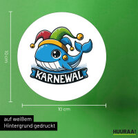 Aufkleber Karnewal Karneval Wal 10cm