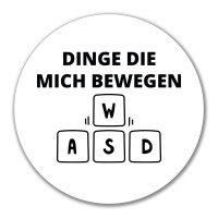 Aufkleber Dinge die mich bewegen Tastatur W A S D 10cm