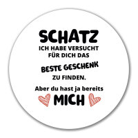 Aufkleber Schatz versucht das beste Geschenk zu finden....