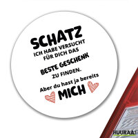 Aufkleber Schatz versucht das beste Geschenk zu finden....