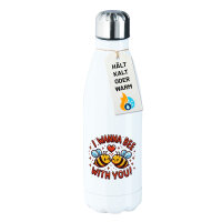 Edelstahl-Trinkflasche Wanna Bee with you. Bienen 500ml Wasserflasche