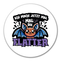 Aufkleber Ich mach jetzt die Flatter Fledermaus 10cm
