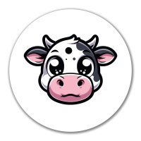 Aufkleber Comic Kuh Kälbchen 10cm rund