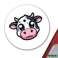 Aufkleber Comic Kuh Kälbchen 10cm rund