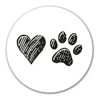 Aufkleber Herz Tapse 10cm rund