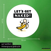 Aufkleber Let´s get naked Banane 10cm