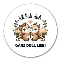 Aufkleber Ich hab dich ganz doll lieb Einchhörnchen 10cm rund