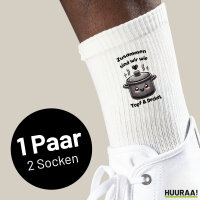 Unisex Socken Zusammen sind wir Topf und Deckel...