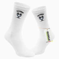 Unisex Socken Im sorry weinendes Männchen Größe 37/46 White Motiv Tennissocken
