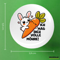 Button Mag dich volle Möhre Hase