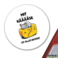 Aufkleber Mit Käse ist alles besser Maus 10cm