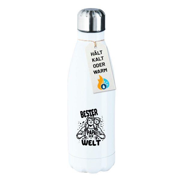 Trinkflasche Bester Papa der Welt 500ml Edelstahl Wasserflasche