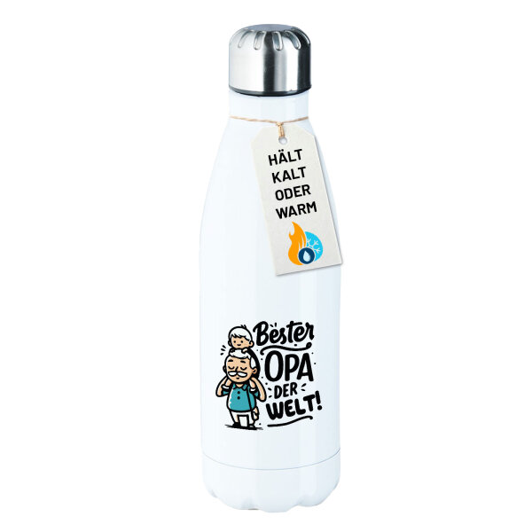 Edelstahl-Trinkflasche Bester Opa der Welt 500ml Wasserflasche