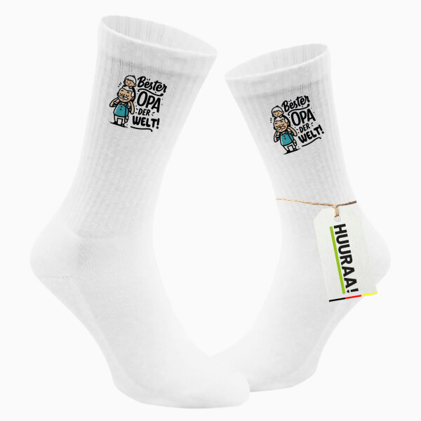 Unisex Socken Bester Opa der Welt Größe 37/46 White Motiv Tennissocken
