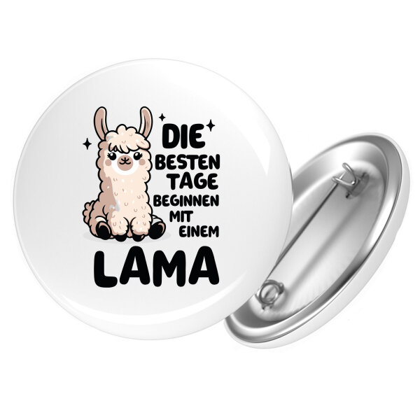 Button Besten Tage beginnen mit einem Lama